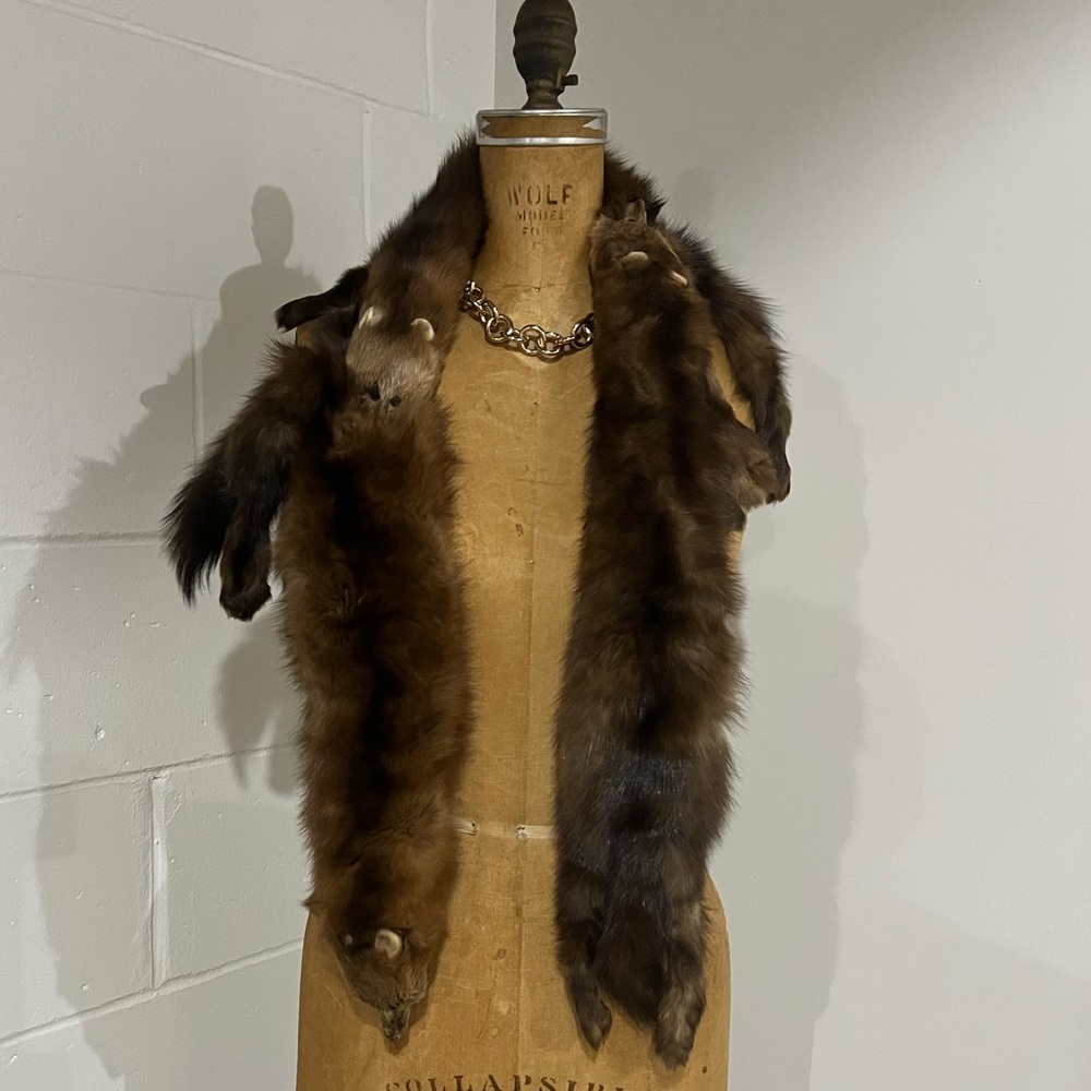 Vintage Fur Mink Scarf, Wrap - Mob Wife Aesthetic